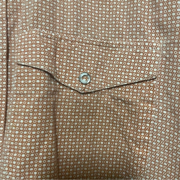 Walls XL Men’s Long Sleeve Pearl Snap Western Work Shirt Orange White - Picture 4 of 6